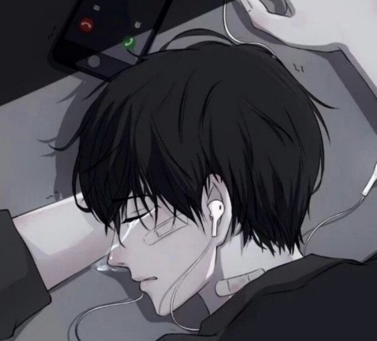 sad boy images anime